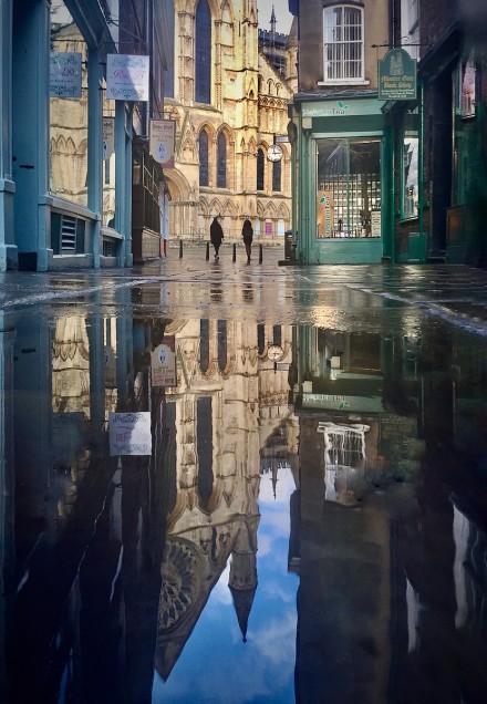 Puddles at York Minster, Jocelyn Hayes