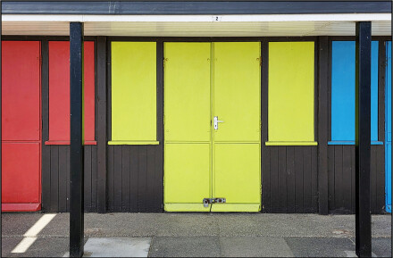 Bauhaus beach huts, Sue Hoggett