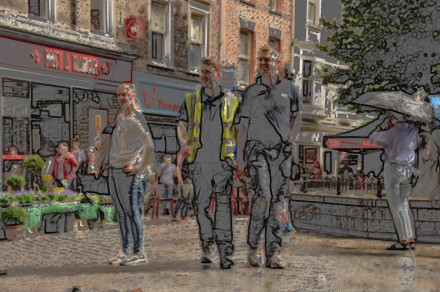 Lined up in the street, Malcolm Beetham